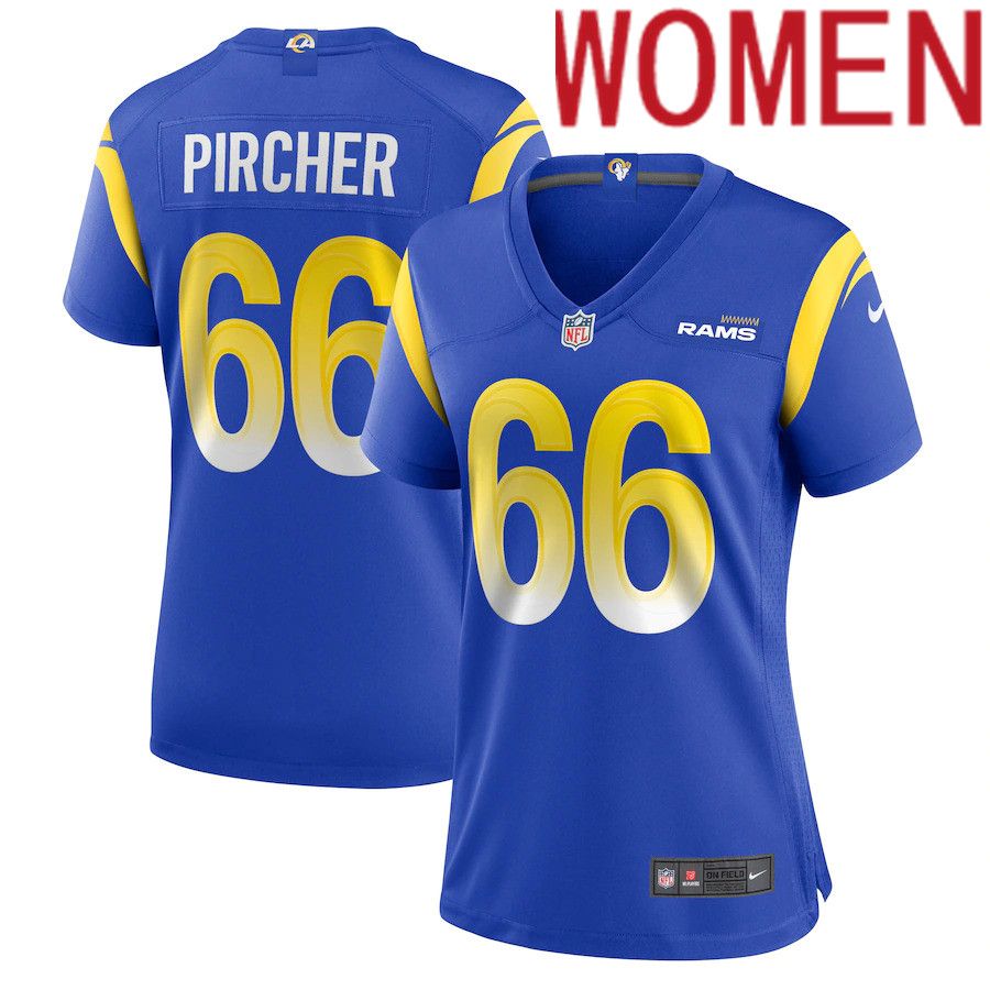 Women Los Angeles Rams #66 Max Pircher Nike Royal Game NFL Jersey->women nfl jersey->Women Jersey